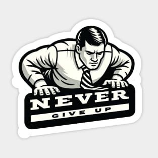 office worker push up never give up Sticker